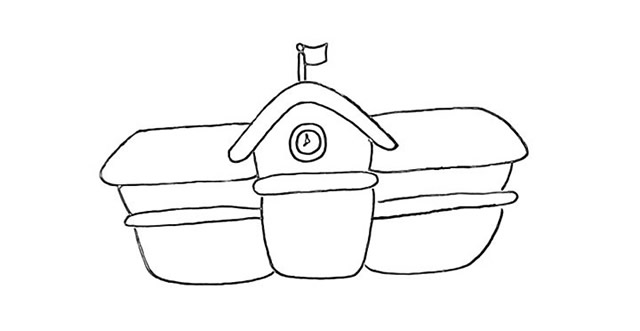 学校怎么画简单又好看