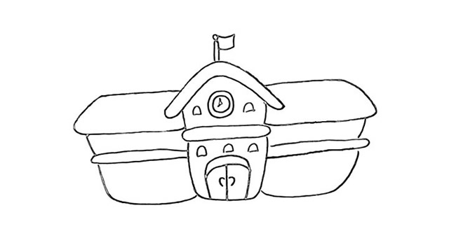 学校怎么画简单又好看