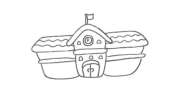 学校怎么画简单又好看