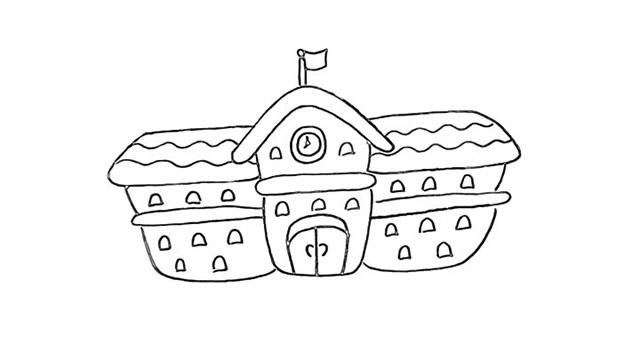 学校怎么画简单又好看