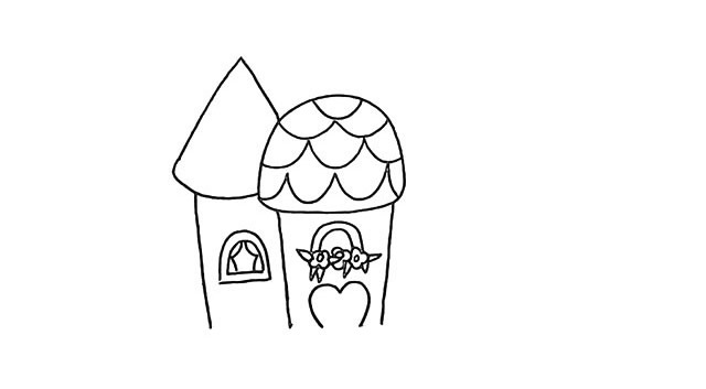 卡通的海上城堡简笔画