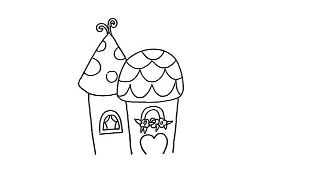 卡通的海上城堡简笔画