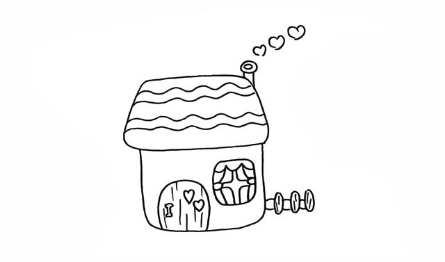 漂亮的小房子简笔画步骤