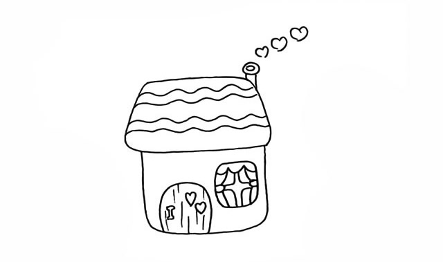 漂亮的小房子简笔画步骤