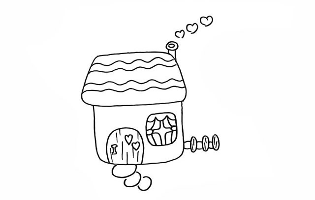 漂亮的小房子简笔画步骤