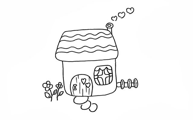 漂亮的小房子简笔画步骤