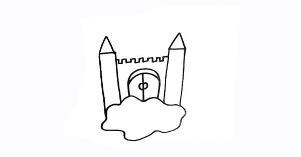 卡通的空中城堡简笔画
