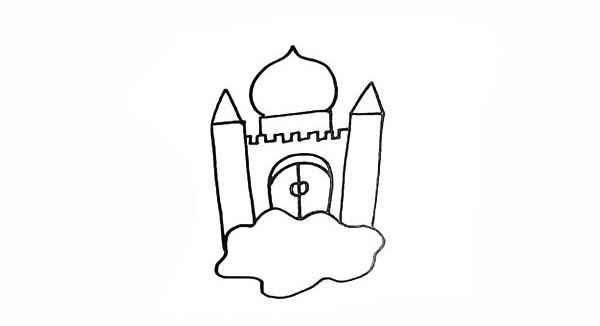 卡通的空中城堡简笔画