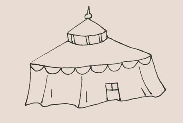 蒙古包简笔画步骤
