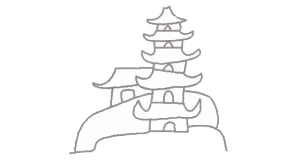 宝塔简笔画的画法