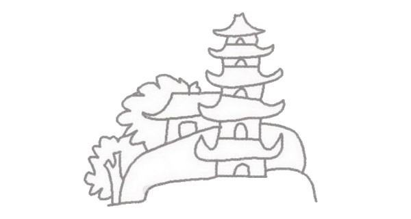 宝塔简笔画的画法