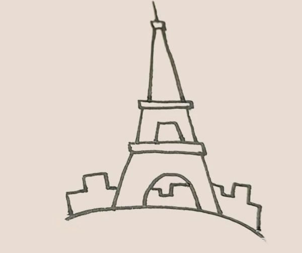 埃菲尔铁塔简笔画步骤