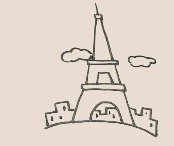 埃菲尔铁塔简笔画步骤