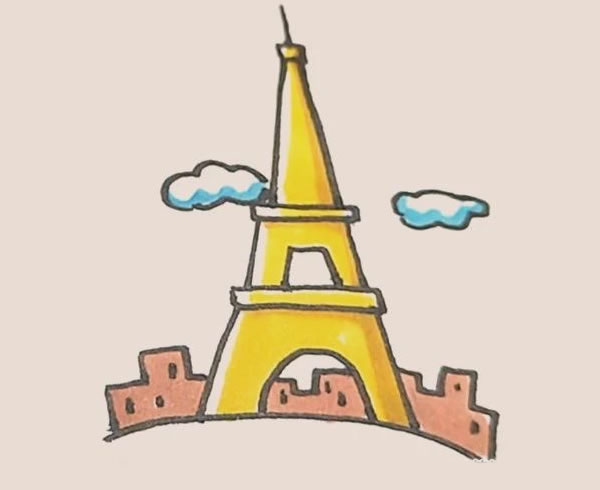 埃菲尔铁塔简笔画步骤