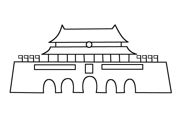 简单易学的天安门简笔画