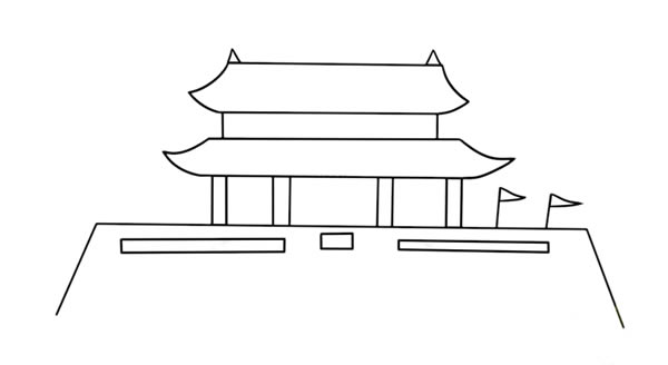喜庆的天安门城楼简笔画