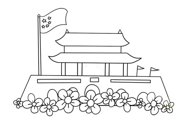 喜庆的天安门城楼简笔画
