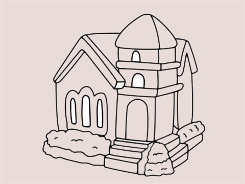 别墅简笔画图片大全