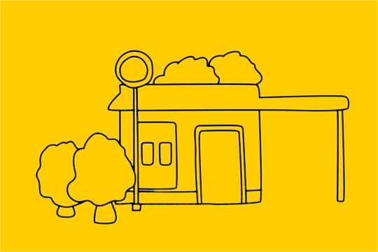 公交车站简笔画图片大全