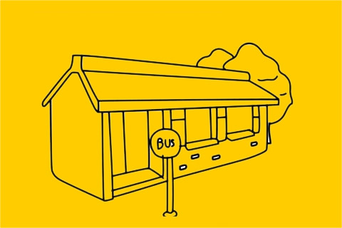 公交车站简笔画图片大全