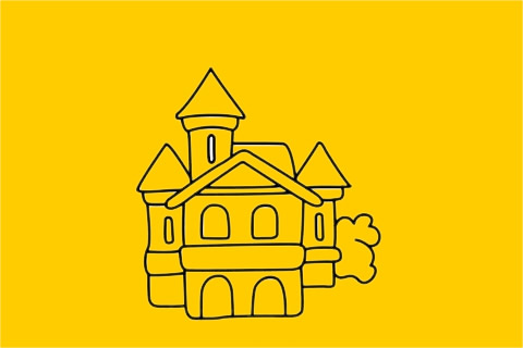 城堡简笔画图片大全