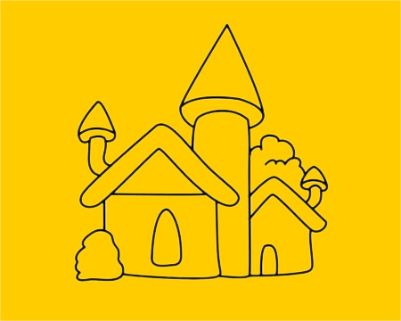 城堡简笔画图片大全