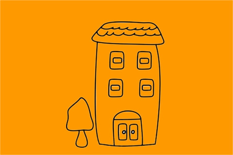 几幅关于高楼大厦的简笔画