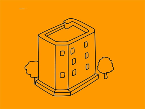 几幅关于高楼大厦的简笔画