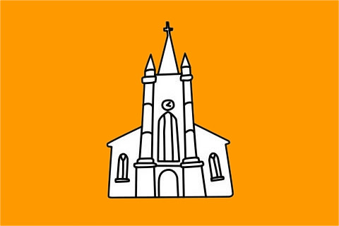 分享几幅教堂的简笔画