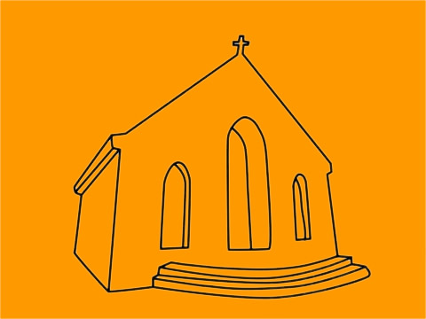 分享几幅教堂的简笔画