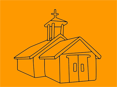 分享几幅教堂的简笔画