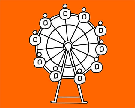 分享几幅摩天轮的简笔画