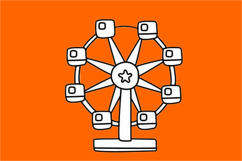 分享几幅摩天轮的简笔画