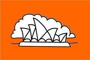 悉尼歌剧院简笔画步骤