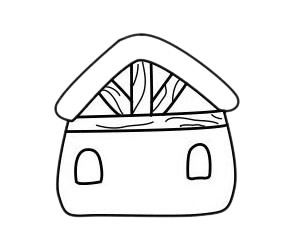 小木屋儿童简笔画步骤