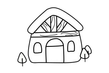 小木屋儿童简笔画步骤
