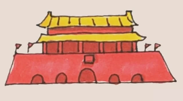 天安门城楼简笔画