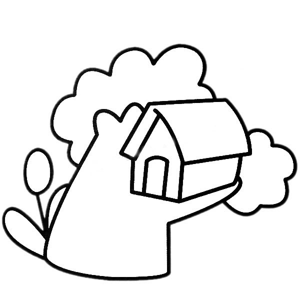 漂亮的树屋简笔画