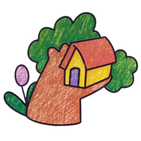 漂亮的树屋简笔画