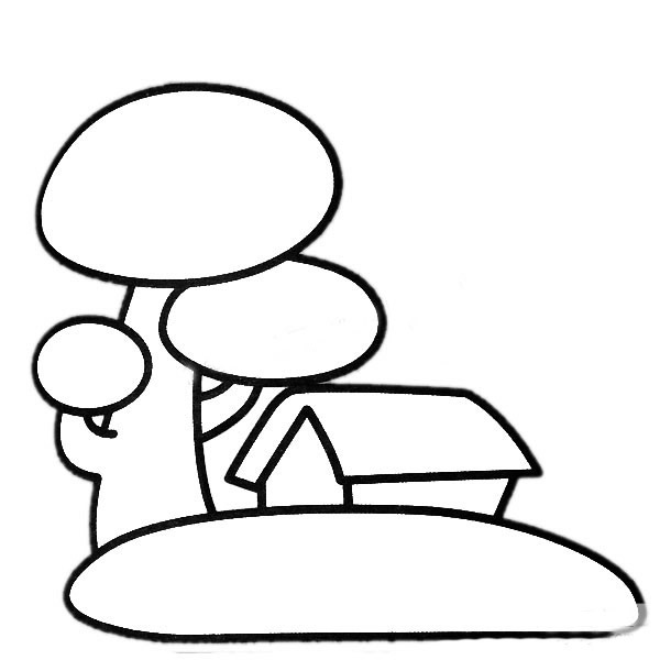 林中小屋简笔画