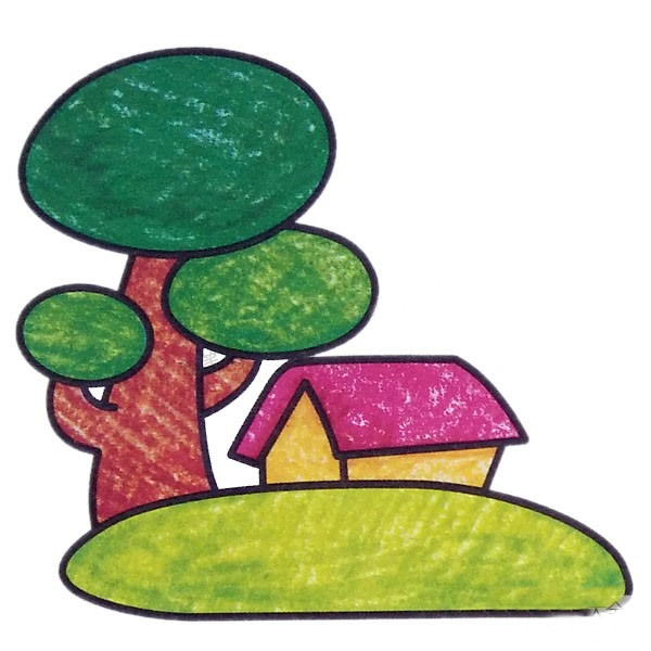 林中小屋简笔画