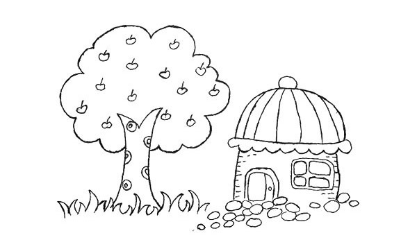 房屋和果树简笔画步骤 房屋和果树简笔画步骤