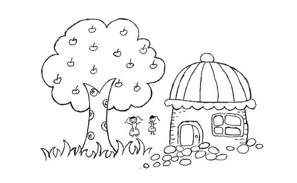 房屋和果树简笔画步骤 房屋和果树简笔画步骤