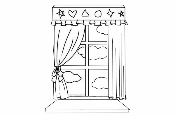 漂亮的窗户简笔画