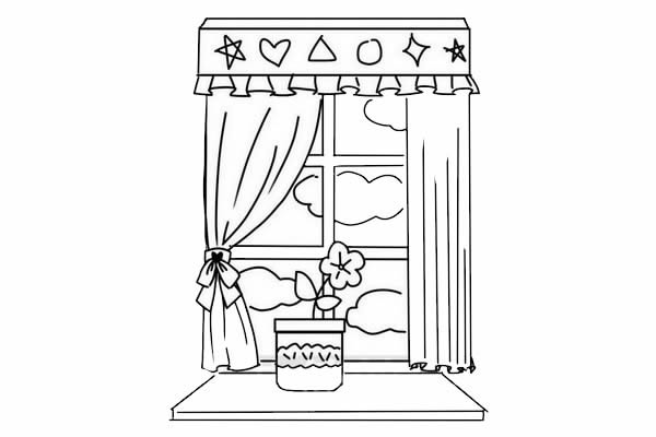 漂亮的窗户简笔画