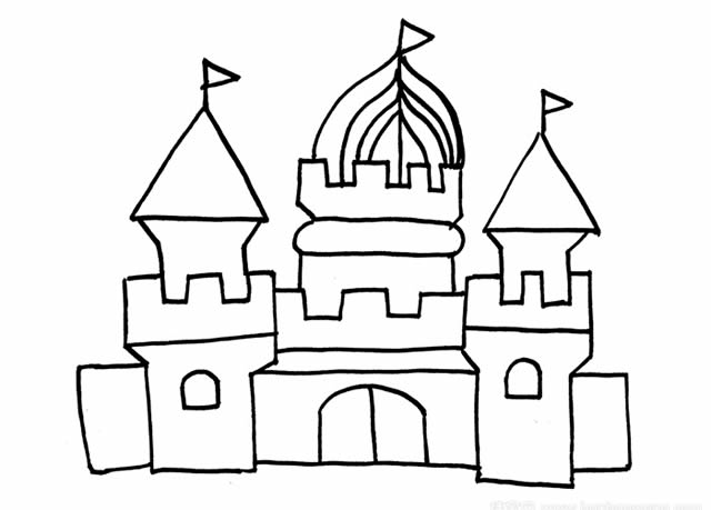 欧式城堡简单的简笔画
