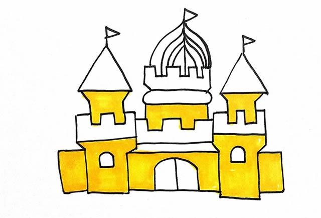 欧式城堡简单的简笔画