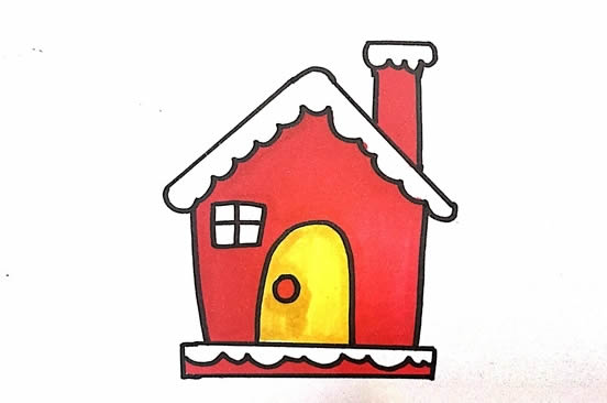 圣诞老人的屋子简笔画步骤 圣诞老人的屋子简笔画步骤