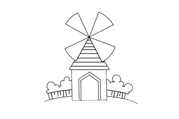 可爱的荷兰风车简笔画 可爱的荷兰风车简笔画