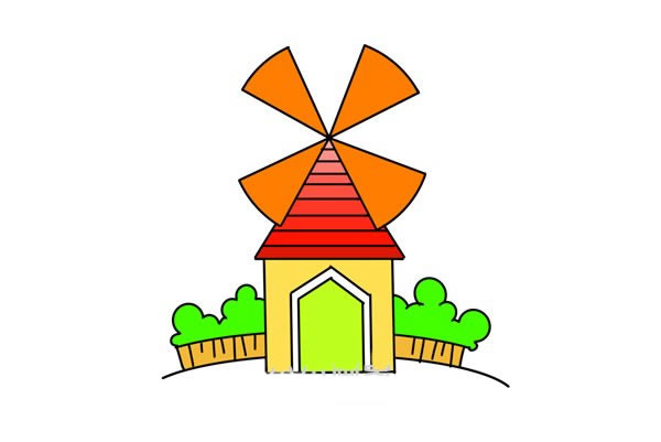 可爱的荷兰风车简笔画 可爱的荷兰风车简笔画